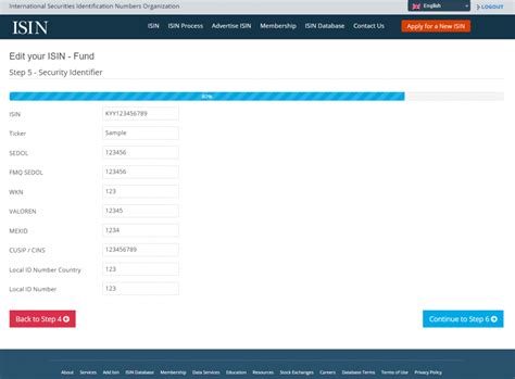 ISIN Services .